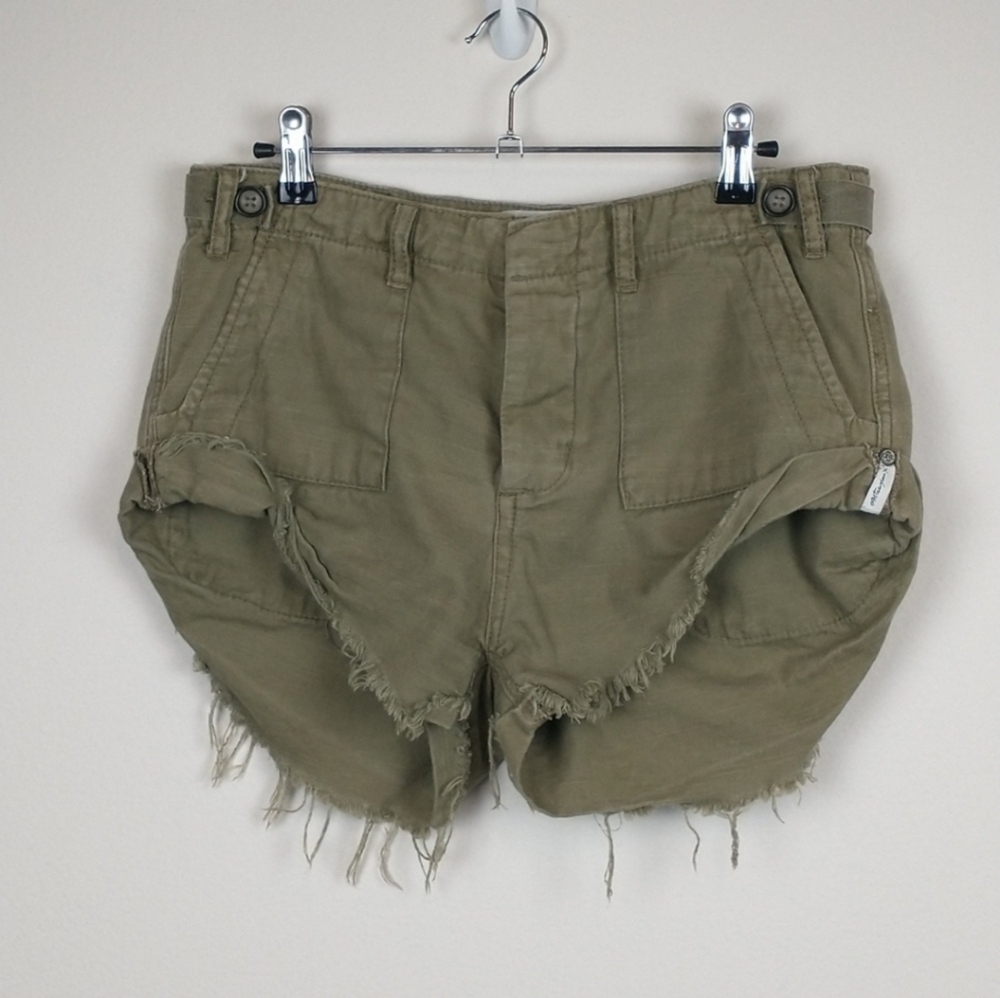 One Teaspoon Shorts Women's Green Militaire Bandits Size 27